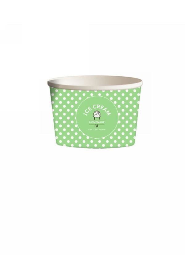 Χάρτινο Κύπελλο Παγωτού 5oz DOT GREEN (50τεμ.)