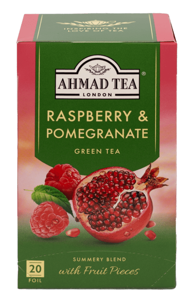 Πράσινο Τσάι με Φραμπουάζ & Ρόδι – 20 φακελάκια αλουμινίου